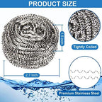 10 Pack Stainless Steel Scrubber, Steel Wool Srubber for Scouring Stubborn Messes from Pots and Pans, Stoves,Broiler Racks,Grills and More