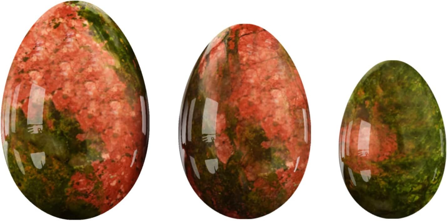 Undrilled Rose Quartz Yoni Egg Set Jade Eggs Obsidian Kegel Exercise Ball Yoni Eggs Exerciser,Unakite