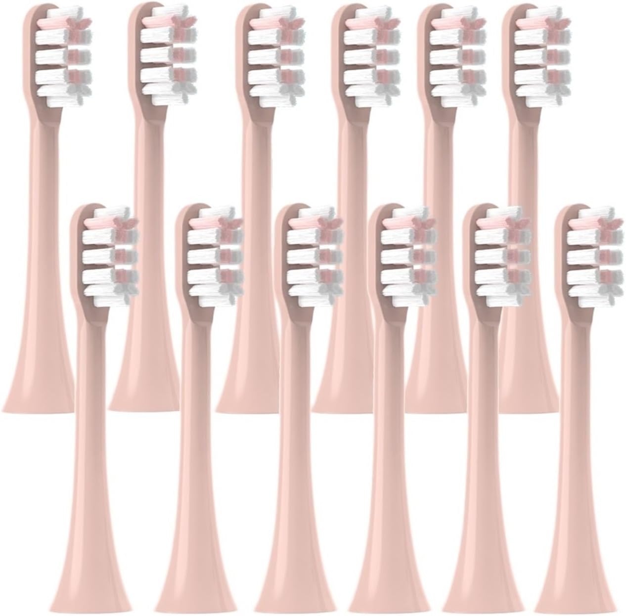 12 PCS Compatible for SOOCAS X3/X3U/X5 Brush Heads Replaceable Soft Sonic Electric Toothbrush Clean Brush Vacuum Bristle Nozzles(12Pink)