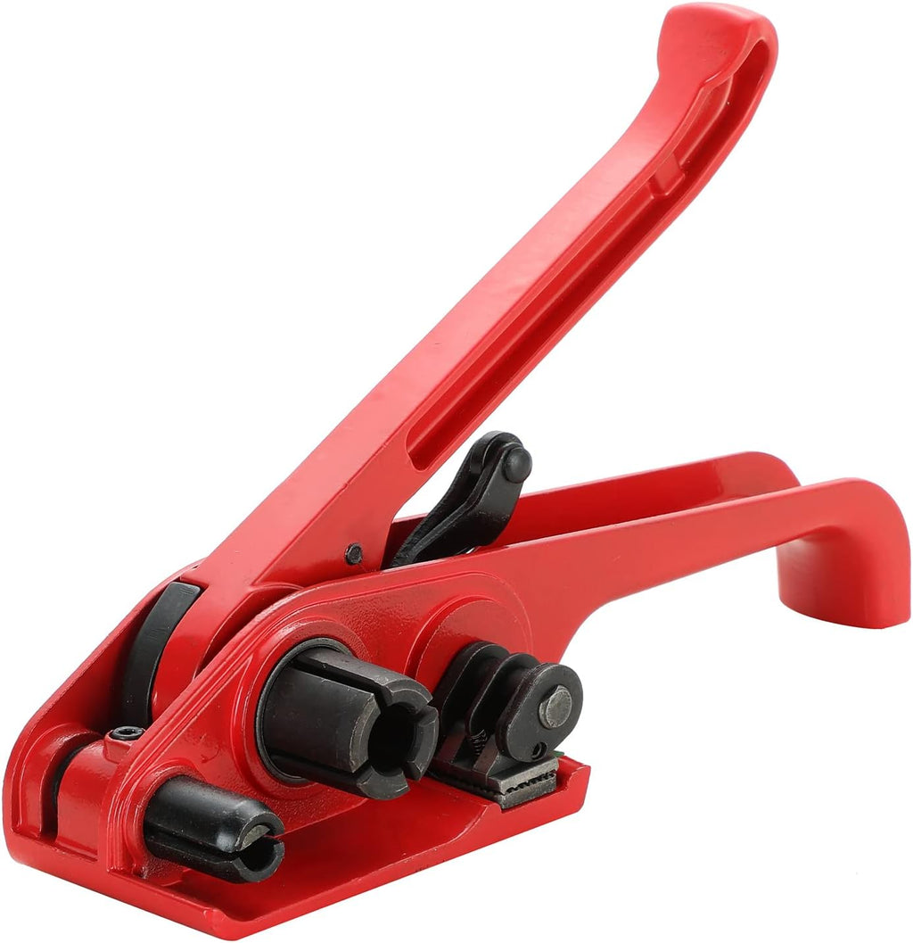 Poly Strapping Tensioner & Cutter Manual Strapping Tools Heavy Duty Manual Strapping Tensioner Cutter Cord Strapping Machine Windlass for 1/2" -3/4" Width Polyester Polyproplyn Strap (Red)