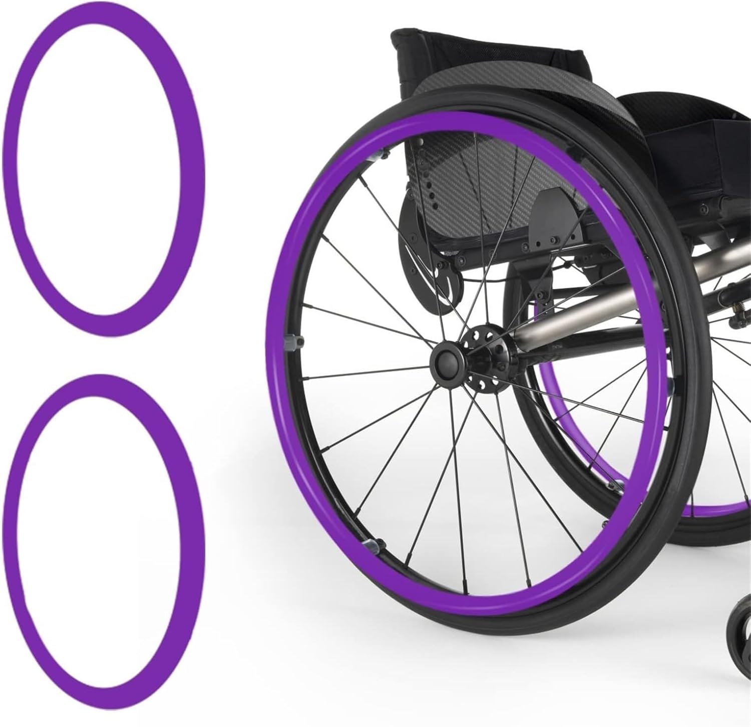 Wheelchair Push Rim Covers 22/24In Rear Wheel Sports Wheelchair Cover Wheelchair Handrim Covers Non-Slip Wear-Resistant Wheelchair Push Rim Covers,Purple (Color : Purple, Size : 24in)