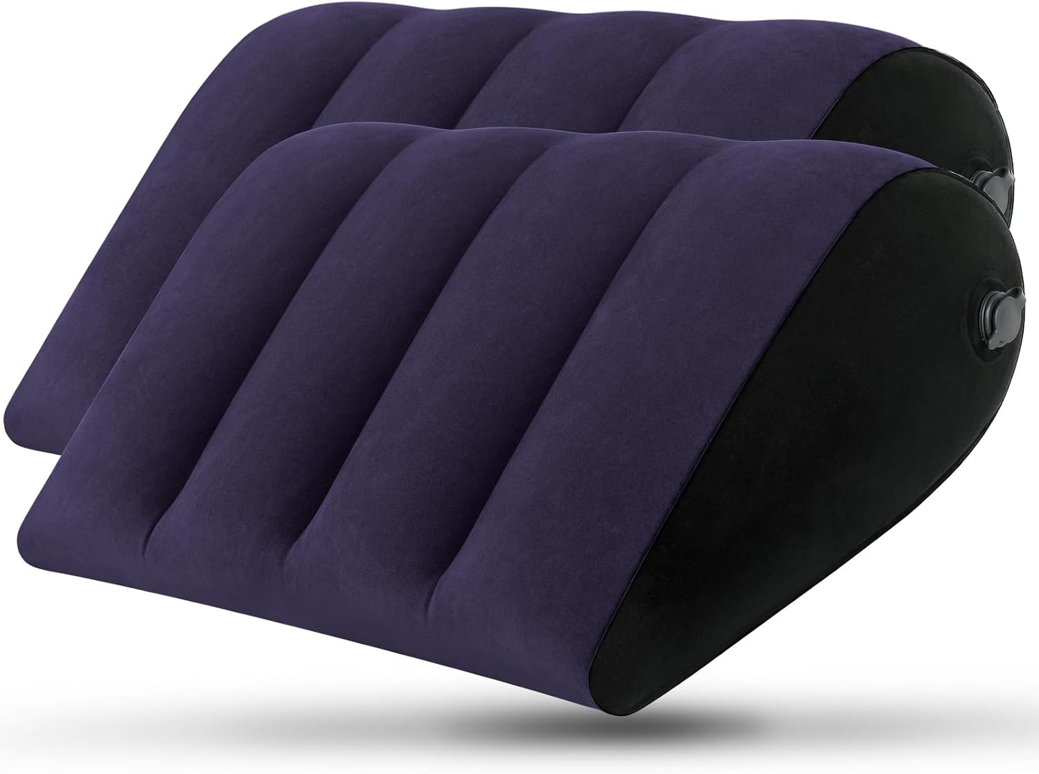 Portable Inflatable Wedge Pillow 2 Pack, Body Positioner for Sleep Support, Adjustable Travel Pillow - Lightweight Bed/Leg Support Pillow, Fast Inflation，for Home Outdoor Travel Blue