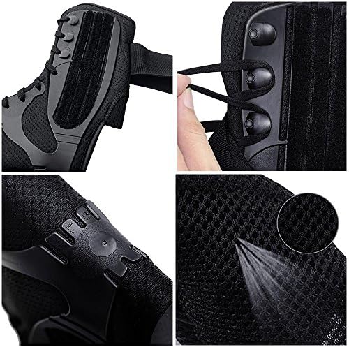 Kuangmi Ankle Brace Lace Up with Side Stabilizers and Cross Auxiliary Fixing Belt Strength Protection 1 Piece (S)