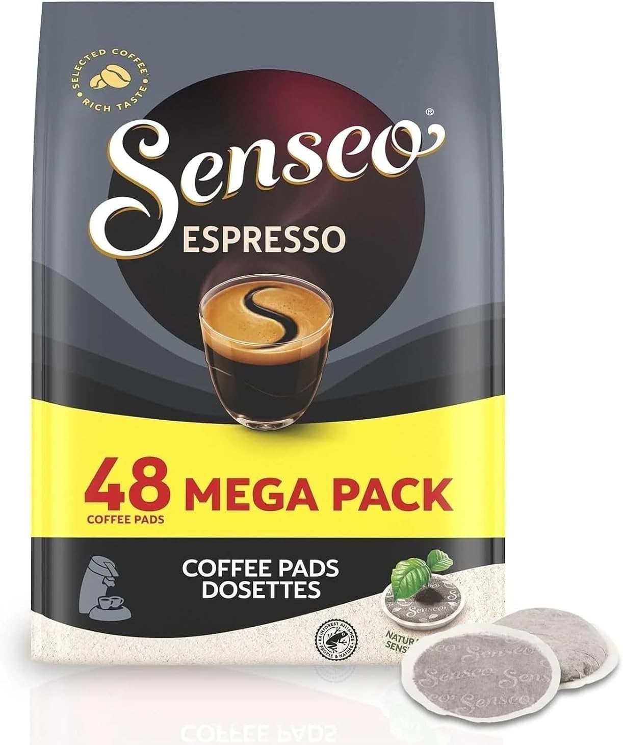 Senseo Espresso Coffee Pods – 48 Count – Powerful & Aromatic Dark Roast – Single-Serve Coffee Pads Compatible with Senseo Machines – Imported from the Netherlands