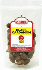 Shudh Black Cardamom Pods Whole 100 GM ~ (Amomum tsao-ko/Cao Guo/Thao Qua) ~ All Natural ~ Non-GMO Spice