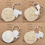 Flycalf Animal Cookie Cutter Set of 4 With Plunger Stampers Handle Jungle Baking Mold for Kids Cake Supplies 3" Forest Decorating Biscuit Fondant Tools