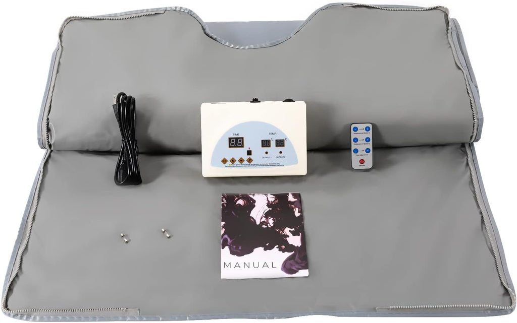 110V Sauna Blanket, Infrared Sauna Blanket Portable Sauna Bag Body Shaper Blanket in Beauty Salons, Spas, Relaxation Rooms 35-80℃/ 95-176℉ 15-60 Minutes with 63 Inches Power Cord 650W