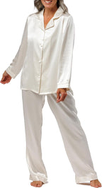 Fishers Finery Women's 100% Mulberry Silk Long Pajama Set with Gift Box