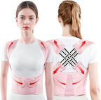 Back Brace Posture Corrector for Women, Pink, Sizs XL, Adjustable Back Straightener for Neck Shoulder Support, Scoliosis and Hunchback Relief