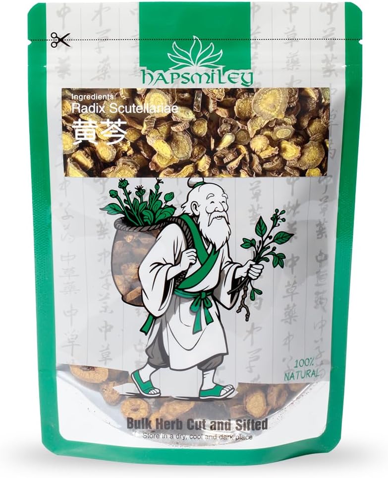 Hapsmiley Radix Scutellariae (Baikal Skullcap/Skullcap Root/黄芩/Huang Qin) Dried Bulk Herbs – 3.5 oz (100g)