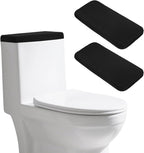 2 Pcs Toilet Tank Cover, Universal Toilet Tank Lid, Toilet Top Cover, Toilet Tank Lid Replacement, Soft and Absorbent with Elastic Bottom for Bathroom Decor Accessories (Black)