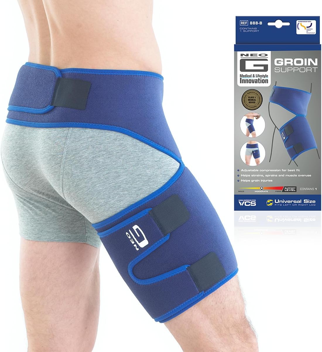 Neo-G Groin Brace for Thigh or Hamstring Injury. Groin Brace for Men and Women - for arthritis, pulled groin, strain - Adjustable Groin Compression Support - Unisex