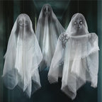 Cheerland Hanging Ghost Halloween Decoration Creepy Floating Ghost Garland Flying Ghouls for Haunted Mansion House Horror Parties Spooky Birthday Party Banner Scary Terror Fabric Yard Decor