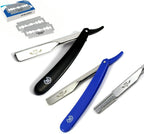 2 pcs Barber Razor Holder Shaving Knife Straight Razor with Disposable Blades with 10 Blades