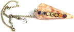 Jet Energized Sunstone Chakra Pendulum Faceted Cone Shaped Jet International Crystal Therapy Image is JUST A Reference