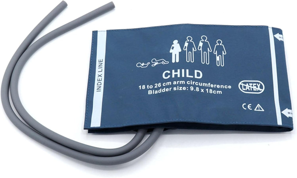 Universal NIBP Cuff for Pediatric Child, 18-26 cm Double Tube Reusable PU Replacement Blood Pressure Cuff, No Connector