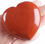 MAIBAOTA 60 mm Red Jasper Crystals Large Heart Red Stone Healing Crystals Natural Crystal Heart Reiki Gemstone Polished Heart Shaped Rocks Meditation Mothers Day Crystal Gifts for Mom Her
