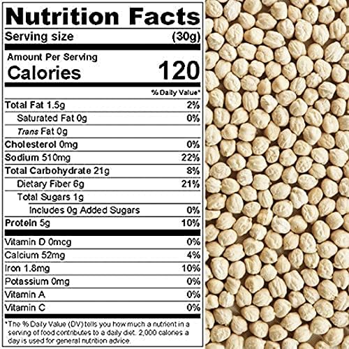 Chickpeas, White roasted salted, Oil free, Tasty Snack, Plant-Based Protein, Versatile, Energy, Garbanzo beans, All Ages, Packed in a Resealable Pouch Bag of 5 lbs. (80 oz.) by Presto Sales LLC
