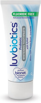 Luv Biotics Fluoride Free Whitening Toothpaste with Oral Probiotics, Xylitol & Aloe Vera for Fresh Breath,Cavity Protection & Oral Care - 75ml