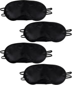 4 Pcs Blindfold, Black Eye Mask, Eye Masks for Sleep, Nose Pad and Adjustable Strap Blindfold, Game Sleeping for Everyone Travel Nap Sleeping
