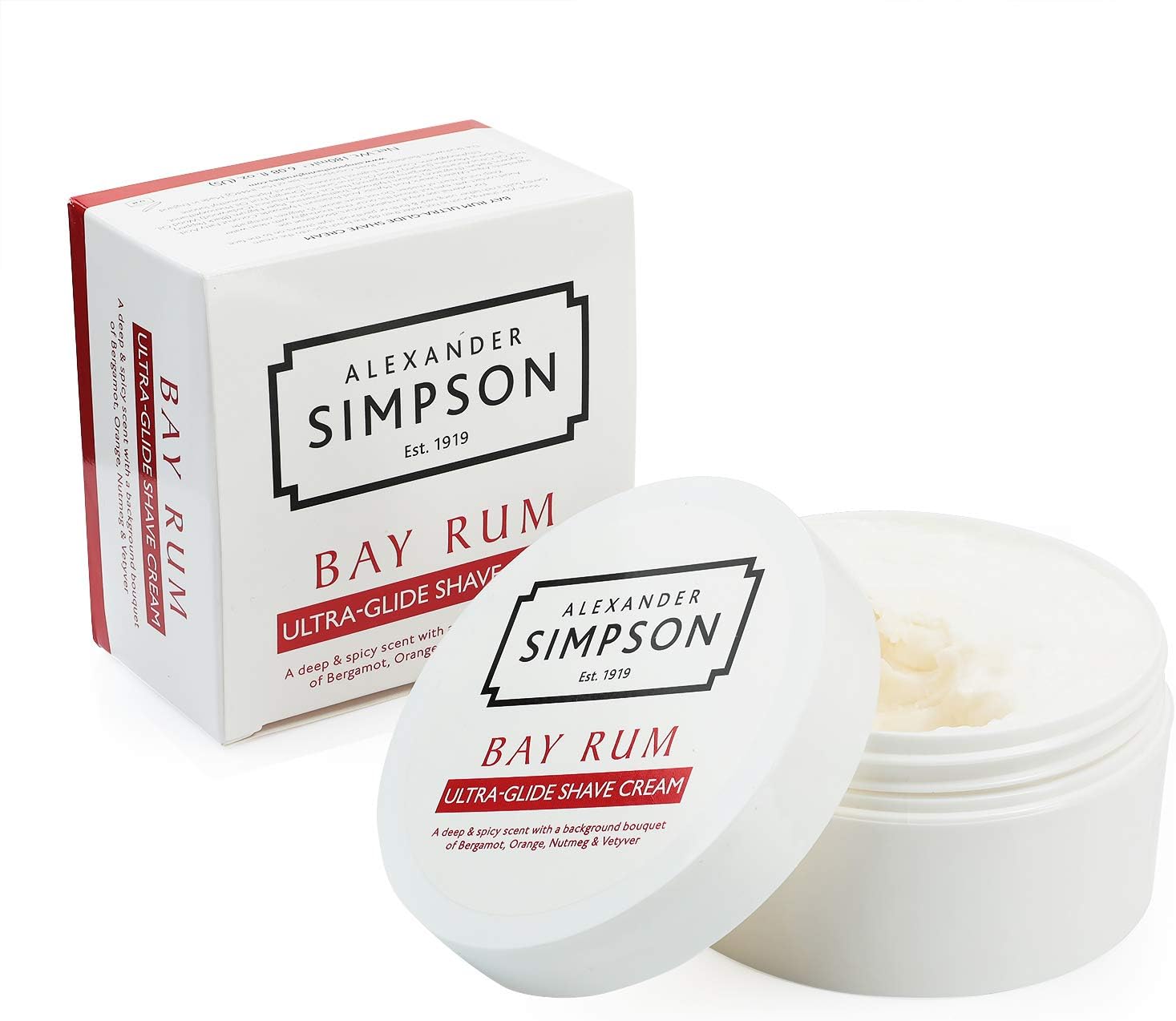 Alexander Simpson Est. 1919 Ultra-Glide Shave Cream 180ml (Bay Rum) Simpsons Shaving cream