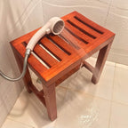 Waterproof Bathroom Stool for Elderly Bath Chair Wood Shower Bench Adult Non-Slip Wooden Shower seat Bathtub Spa Change Shoes Stool, Max. 250kg