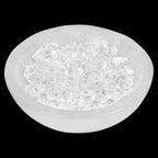4" Selenite Crystal Bowl with 100g Clear Quartz Chips- Selenite Charging Bowl for Energy Cleansing, Charging, Meditation, Home Decor & Crystal Healing