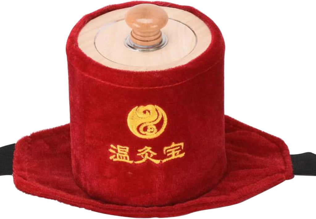 Moxibustion Box, Portable Smokeless Moxa Stick Holder with Adjustable Strap, Wooden Moxa Burner for Waist, Abdomen, Neck, Joints, Home Use Heat Therapy Tool 9cm (Moxa Sticks Not Included)