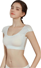 Short Sleeves with Shoulder Chest Pad Right-Angled Shoulders to Improve Slippery Narrow Collapsed Shoulders,White-1X