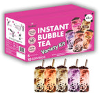 Tealise Instant Bubble Tea Kit (10 Servings), Ready in 30 Seconds, No Boiling, Syrup-Based Boba Kit with Chewy Tapioca Pearls, 5 Flavors Variety Pack, DIY Milk Tea at Home