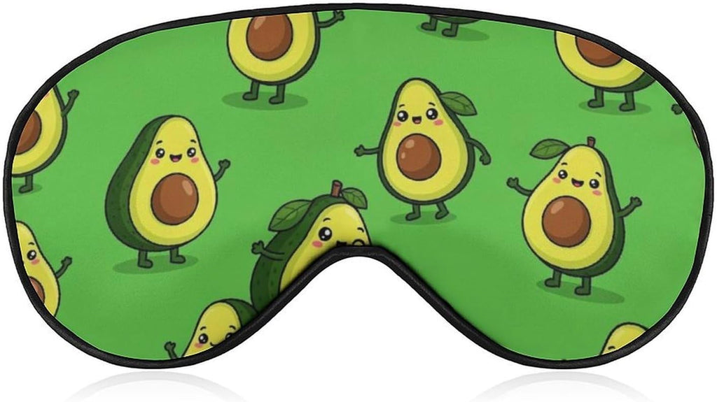 Blackout Eye Cover for Sleeping, Sleep Mask Adjustable Elastic Strap, Reusable Cute Cartoon Avocado Night Blindfold for Men Women