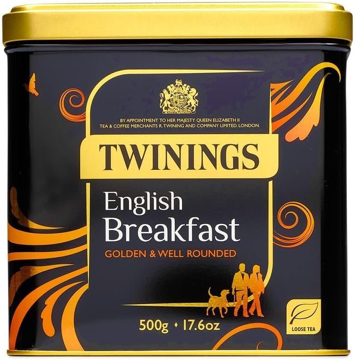 Twinings English Breakfast Loose Leaf Black Tea, 17.64 Ounce (500g) Tin, Caffeinated, Enjoy Hot or Iced