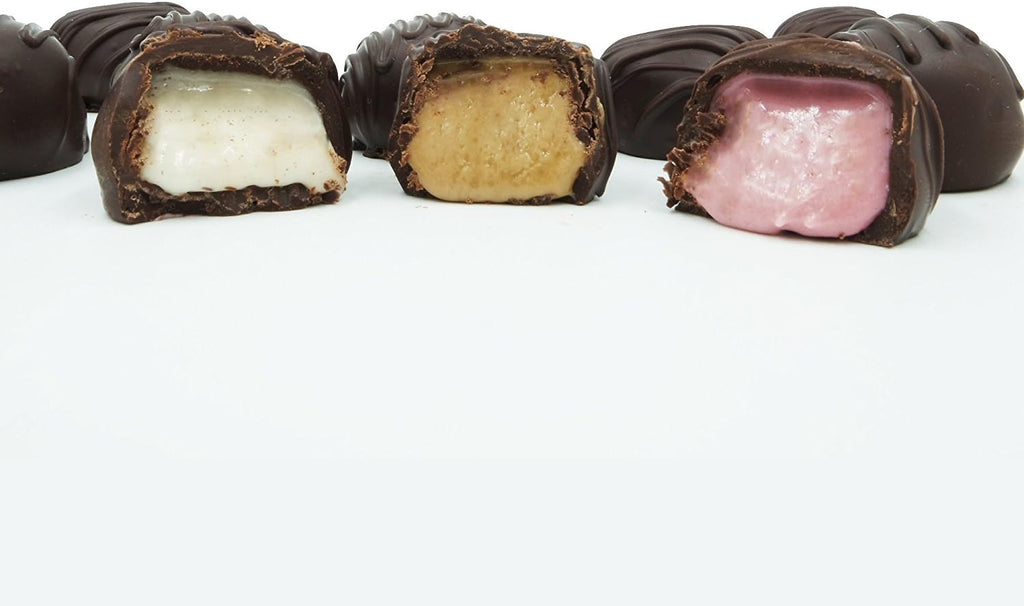 Philadelphia Candies Dark Chocolate Covered Assorted Creams (Soft Center Chocolates), 1 Pound Gift Box