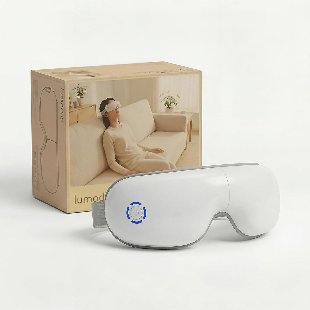 Eye Massager with Heat, Bluetooth Music – Heated Eye Mask for Migraine Relief, Dry Eyes, Eye Strain, Dark Circles, Rechargeable, Portable Sleep Mask – Gifts for Women Men Mom Dad