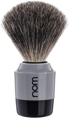 NOM Marten shaving brush | Pure Badger Shave Brush for Shaving soaps and creams | exfoliating shaving brush | Grey handle