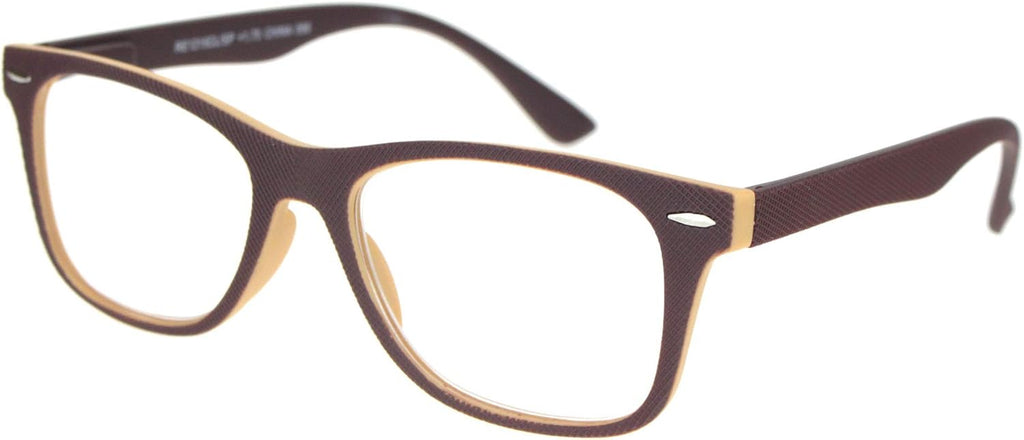Matte Rubberized Hipster Horn Rim Spring Hinge Reading Glasses