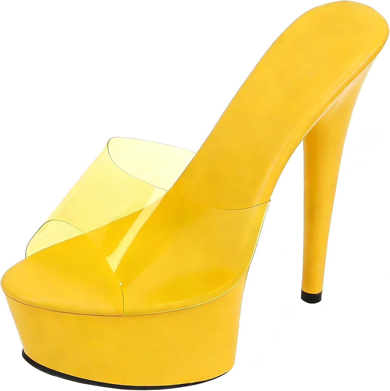 Women'S Clear Band Peep Toe Stiletto Prom Heels Sandals Sexy Transparent Straps Slip On Platform Super High Heeled Pole Dance Exotic Sandals For Party Wedding Pumps