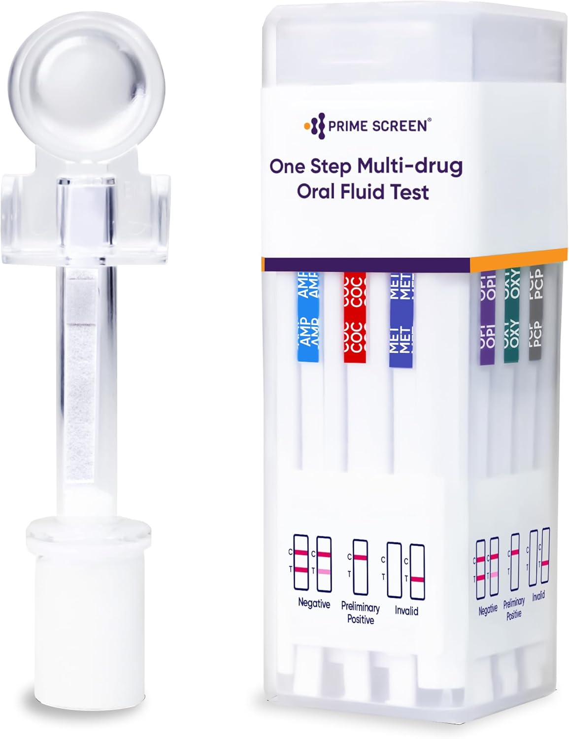 Prime Screen 7 Panel Oral Saliva Drug Test Kit [5 Pack], Employment and Insurance Testing (AMP, COC, MET, OPI, OXY, PCP, THC) - ODOA-376