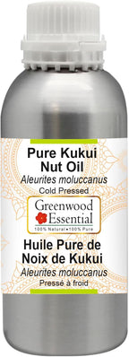 Greenwood Essential Pure Kukui Nut Oil (Aleurites moluccanus) Cold Pressed 1250ml (42 oz)
