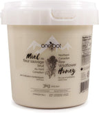 Oneroot 100% Canadian Wildflower Honey - 6.6 lbs, Unheated & Creamed - Nutrient-Rich, Natural Sweetener with Enzymes - Thick & Pure Raw Unfiltered Honey