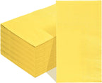 SietDESEO 50 Pieces 3-ply Yellow Napkins Disposable 13 x 15.7 Inches Guest Bathroom Napkins Disposable Hand Towels for Bathroom Wedding Birthday Party Paper Dinner Napkins