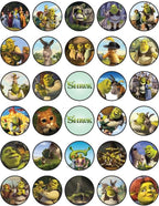 30 x Cupcake Toppers Themed of Monster Green Collection - Edible Cake Decorations | Uncut on Wafer Sheet
