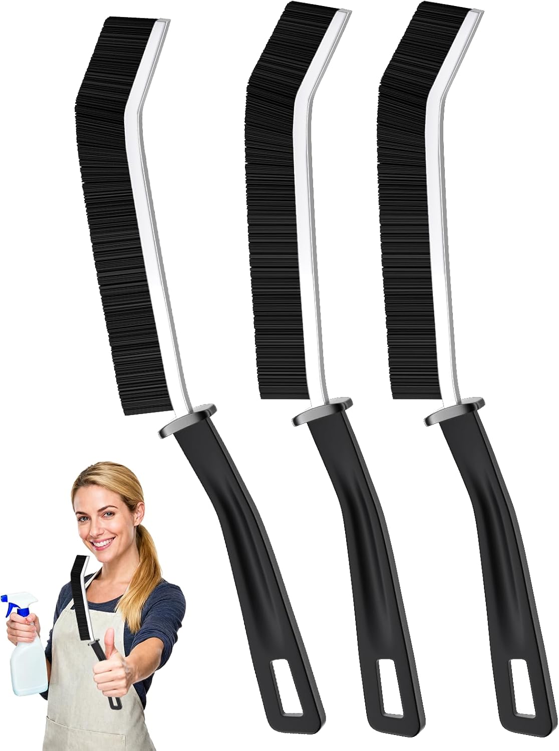 Crevice Cleaning Brush Set, 3 Pack Narrow Gap Brush for Home Use