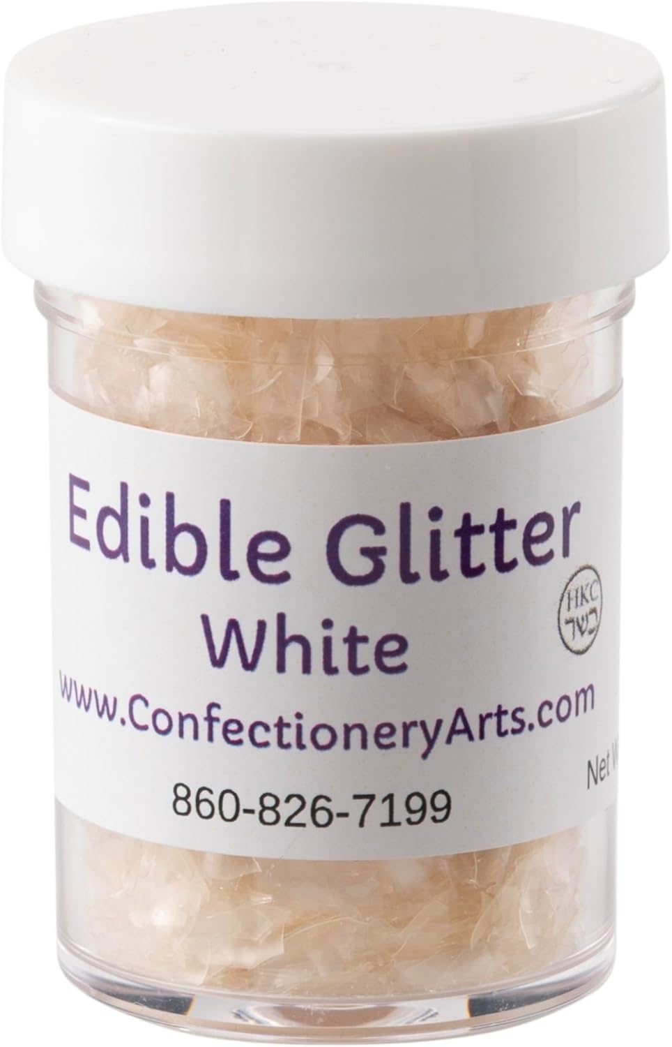 EDIBLE GLITTER WHITE: Shimmer/Sparkle/Flakes for Cakes and Cupcakes Decorating/Sprinkles/Shapes/Kosher/Topper and Accent for Desserts (WHITE)