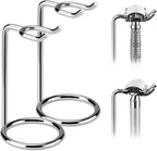 Linkidea 2 Pack Short Handle Safety Razor Stand, Stainless Steel Shaving Holder, Deluxe Men's Travel Shaver Stand, Compatible With Handle Less Than 3.5'' (Silver)