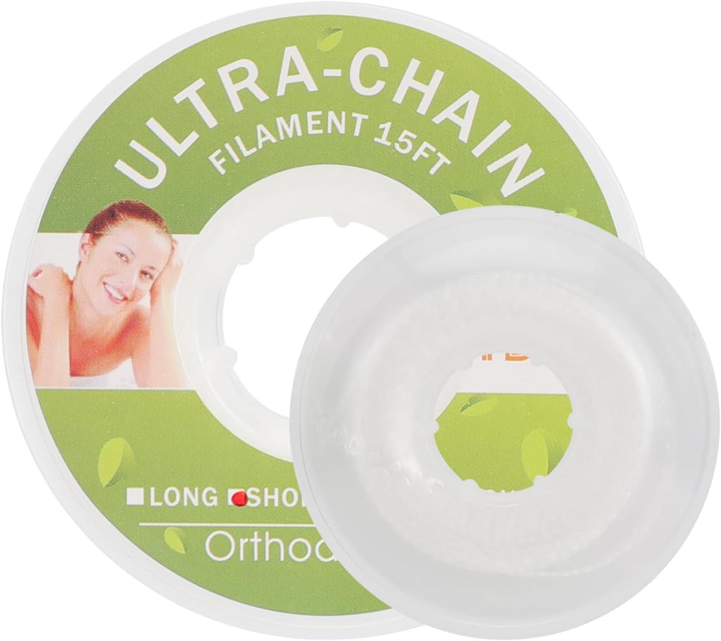 Colourful Elastic Power Chain for Braces Dental Orthodontic Powerchains 3 Sizes Ortho Rubber Band(Short,Clear 1#)