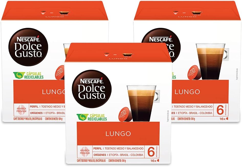 NESCAFÉ Dolce Gusto Coffee Capsules Café Lungo 48 Single Serve Pods, (Makes 48 Cups) 48 Count
