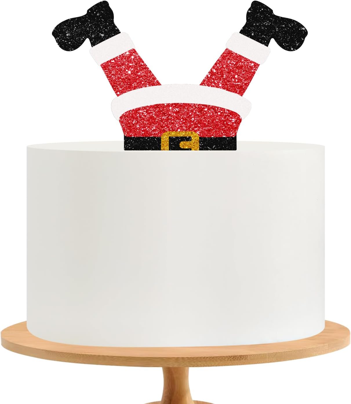 Santa Legs Cake Topper, Santa Claus Cake Decor, Red&Black Glitter Christmas Santa Cake Topper, Christmas Birthday/Winter Holiday Party Decoration