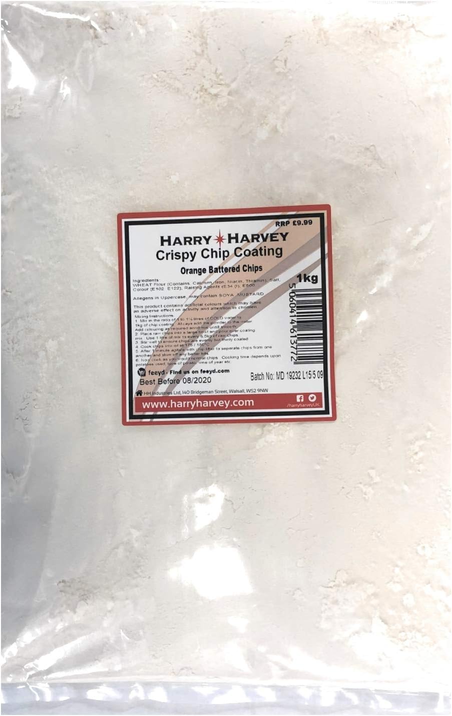 1kg Harry Harvey Crispy Chip Coating, to Make Famous Orange Battered Chips from The Midlands