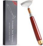 Back Scratcher for Women Men Adults Extendable with Roller Ball & Solid Wood Handle & Sturdy 304 Stainless Steel Claw, Handheld Massager for Face Neck Foot Body